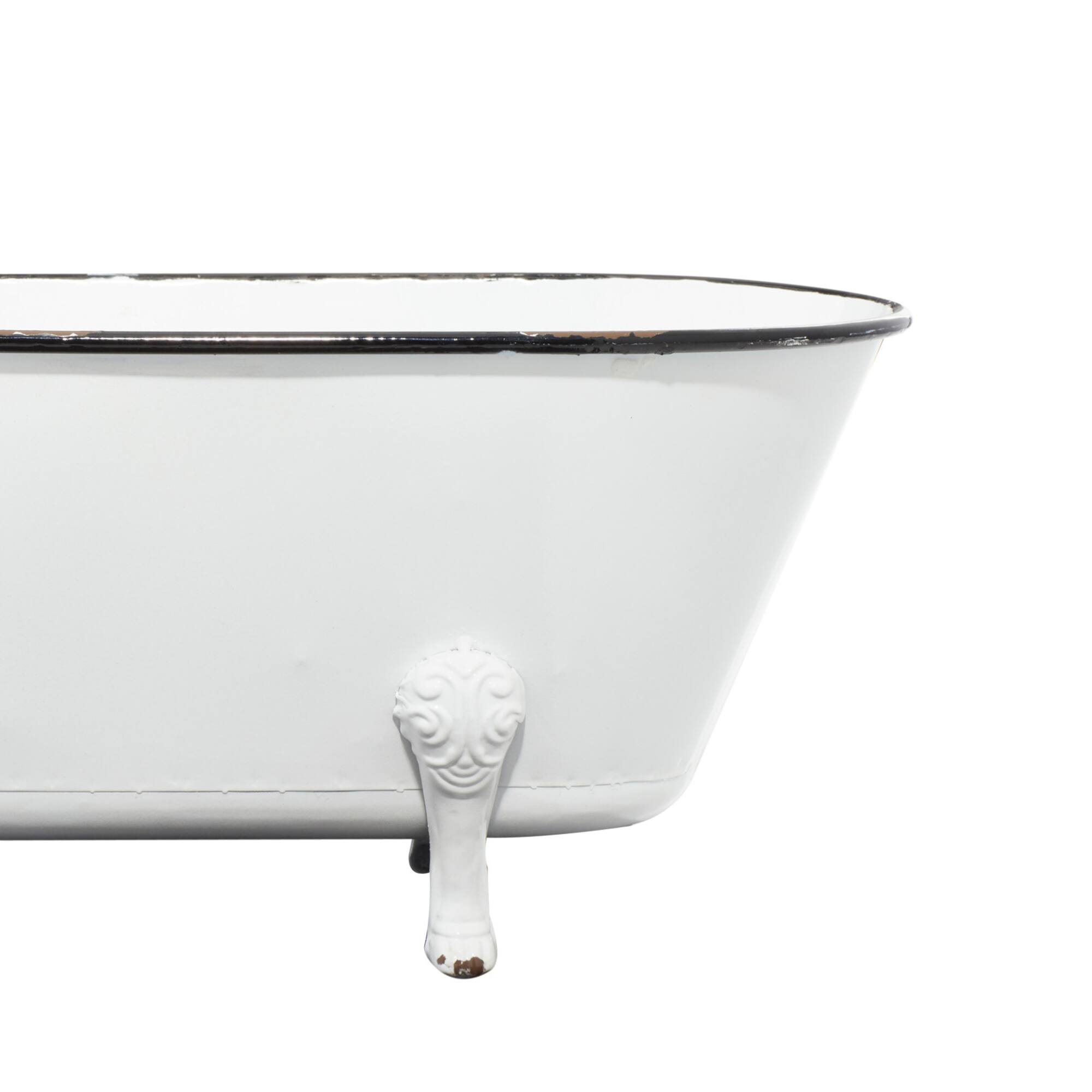 20" White Metal Farmhouse Planter